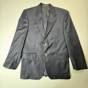 Lauren Ralph Lauren 100% Wool Blazer 38R Navy Gold Crest Buttons Classic